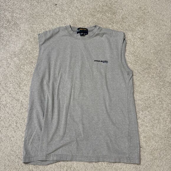 Vintage Eddie Bauer EBTEK Gray Grey Tank Top T Shirt Men's Size Medium - Picture 1 of 4